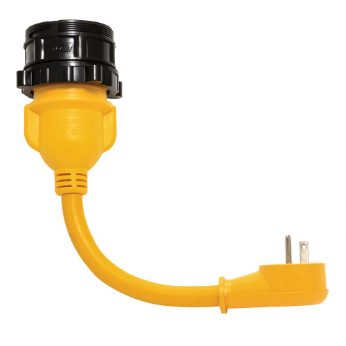 Camco PowerGrip Locking Adapter - 15A/125V Male to 30A/125V Female Locking - US Boating Marine Supplies