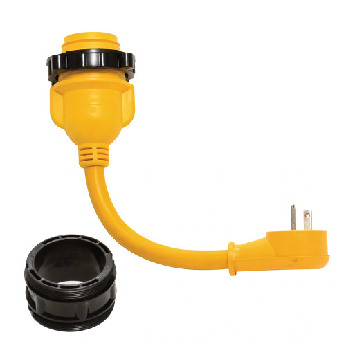 Camco PowerGrip Locking Adapter - 15A/125V Male to 30A/125V Female Locking - US Boating Marine Supplies