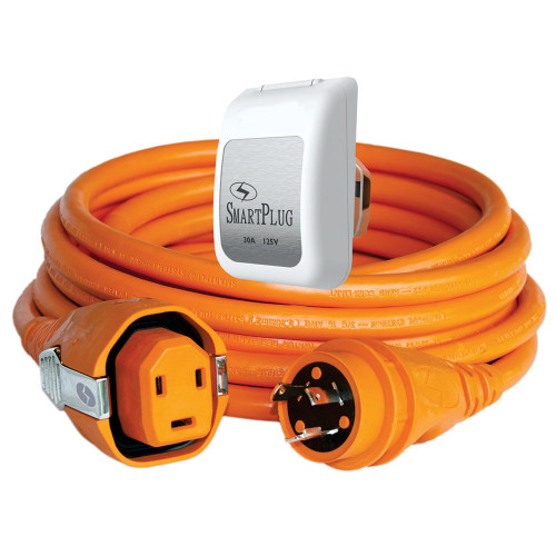 SmartPlug 30 AMP SmartPlug/Twist Type Cordset w/White Inlet Cover- 50' - US Boating Marine Supplies
