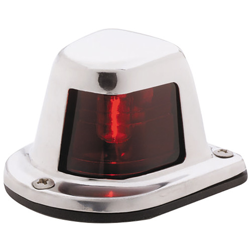 Attwood 1-Mile Deck Mount, Red Sidelight - 12V - Stainless Steel Housing - US Boating Marine Supplies