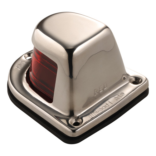 Attwood 1-Mile Deck Mount, Red Sidelight - 12V - Stainless Steel Housing - US Boating Marine Supplies