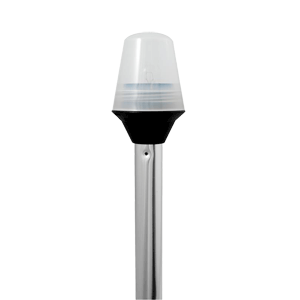 Attwood Frosted Globe All-Around Pole Light w/2-Pin Locking Collar Pole - 12V - 36" - US Boating Marine Supplies
