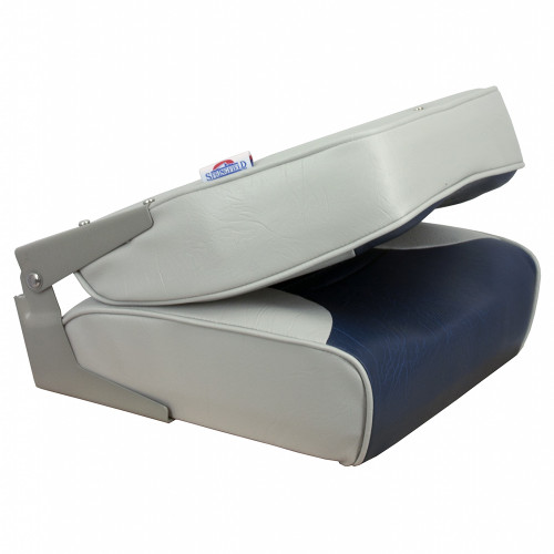 Springfield Economy Multi-Color Folding Seat - Grey/Blue - US Boating Marine Supplies