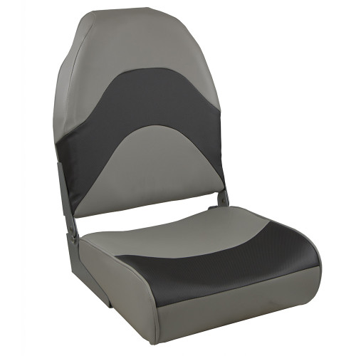 Springfield Premium Wave Folding Seat - Grey w/Meteor Stripe - US Boating Marine Supplies