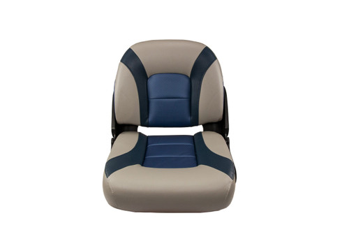 Springfield Skipper Premium LB Folding Seat - Blue/Grey - US Boating Marine Supplies
