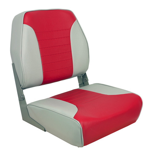 Springfield Economy Multi-Color Folding Seat - Grey/Red - US Boating Marine Supplies