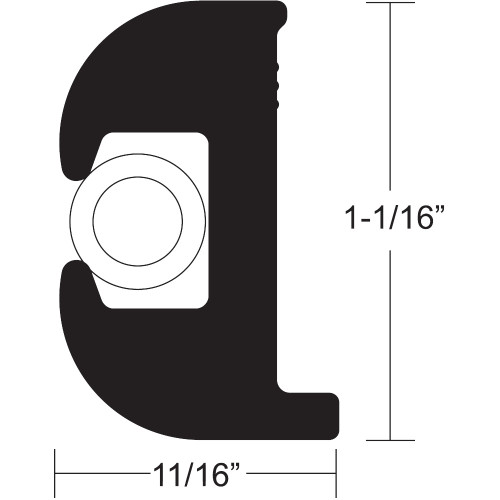 TACO Flex Vinyl Rub Rail Kit - Black w/White Insert - 50' - 1-1/16" x 11/16" - US Boating Marine Supplies