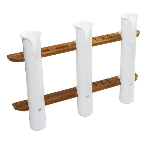 Whitecap Teak 3-Rod Tournament Storage Rack - US Boating Marine Supplies