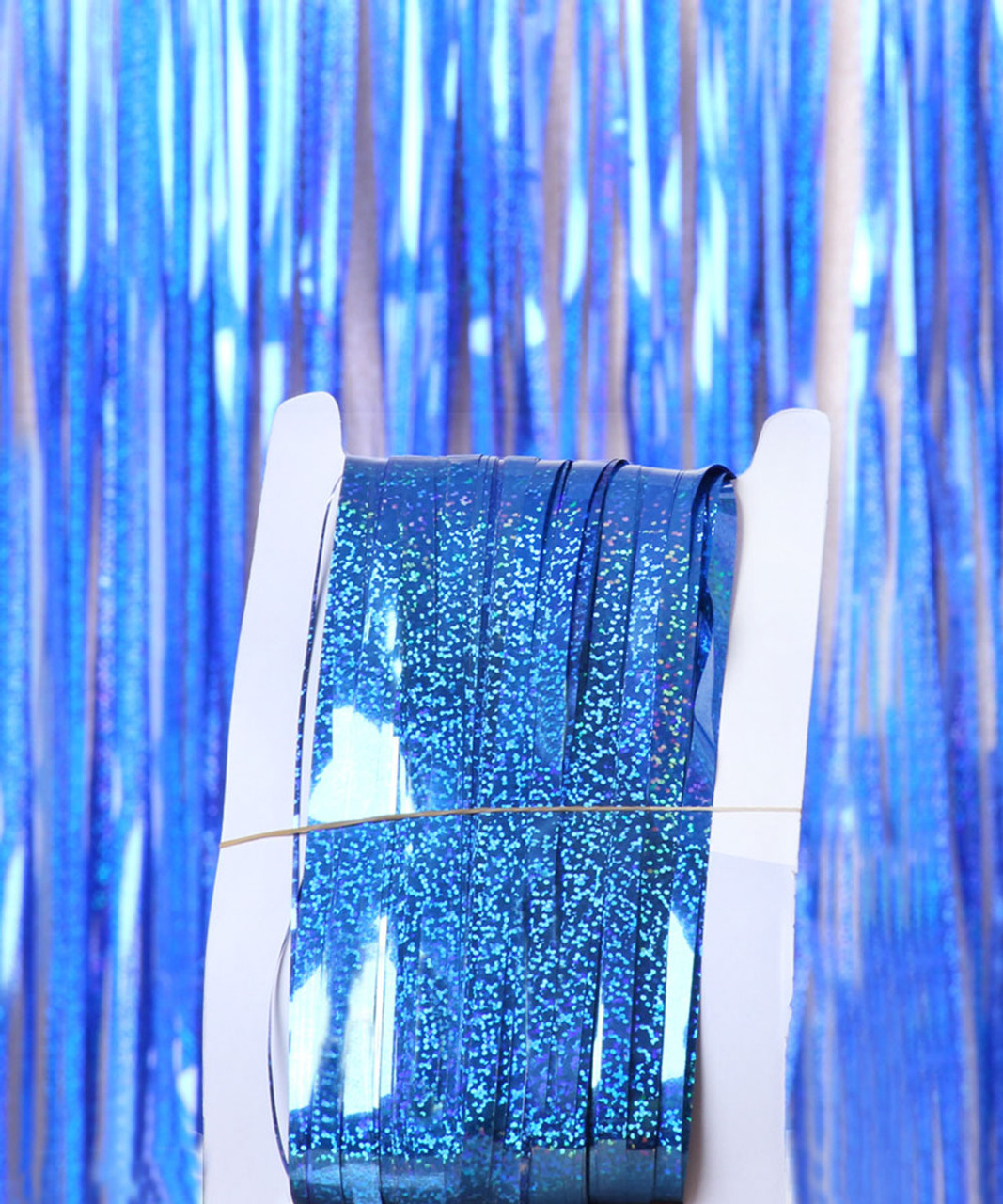 Streamer Curtain Fringe Backdrop 1meter X 2 Meter Sparkling Navy Blue Give Fun