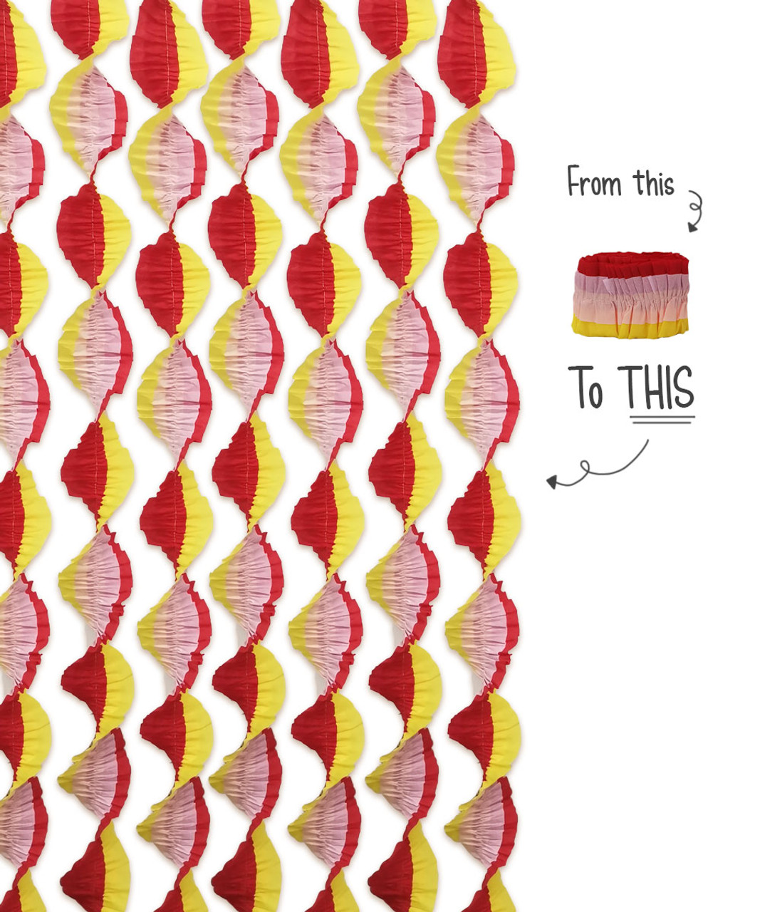 Ruffled Crepe Paper Roll For Party Streamers/Backdrop (300cm x 7cm