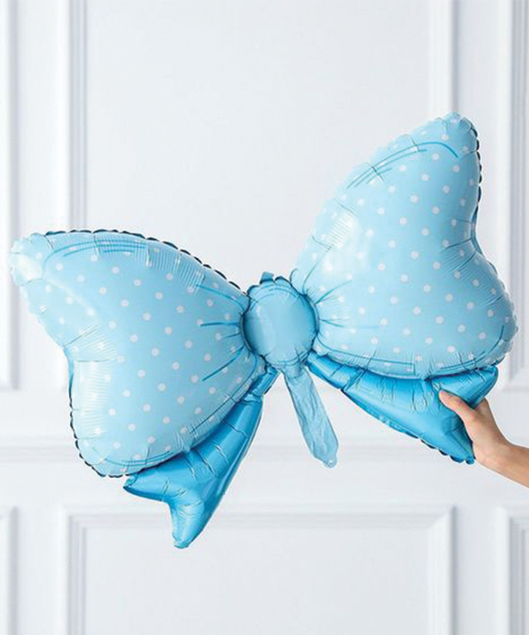 POPPY BALLOON RIBBON CAMI (BLUE) Fiocco Celeste Foil Balloon (35inch) - Blue Ribbon Bow