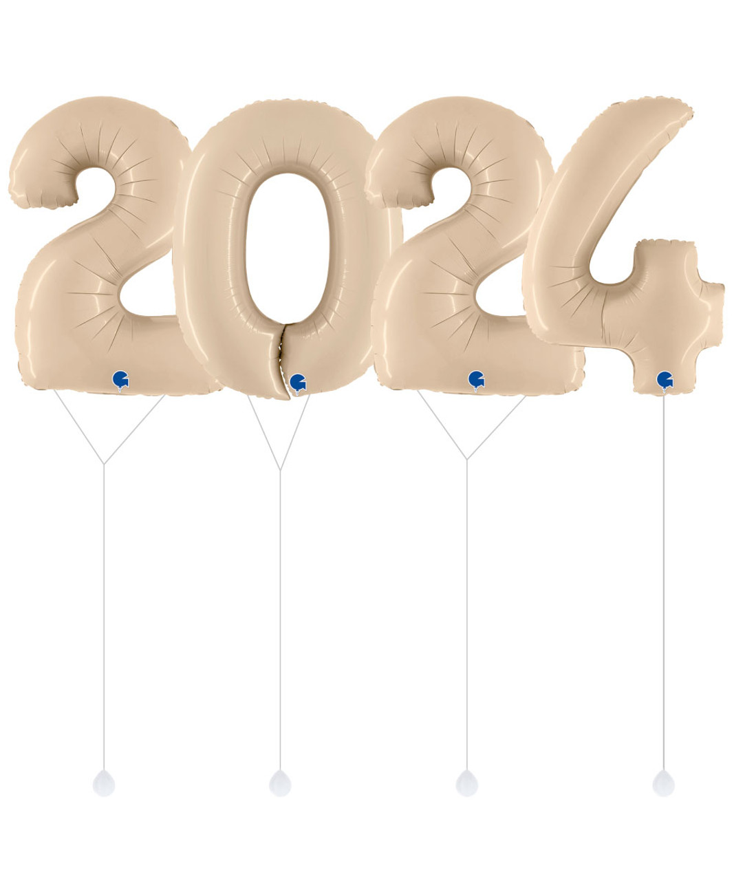 Happy New Year 2024 Balloons Gold Number Letter Aluminum Foil