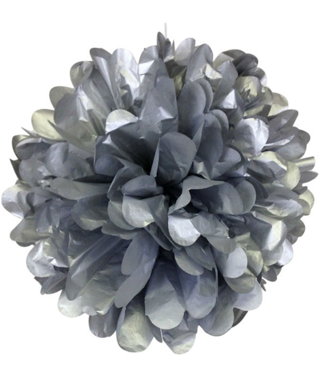 Paper Flower Pom Pom DIY Pack (15cm) - Matt Silver - Give Fun