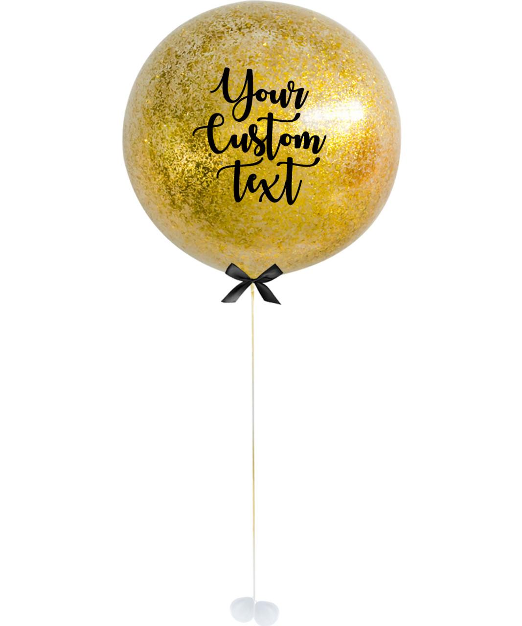 Party 36 Transparent Balloon W/ Golden Star Confetti & Tassle - 1pc