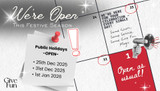 Open Every Day, Even on Public Holidays!