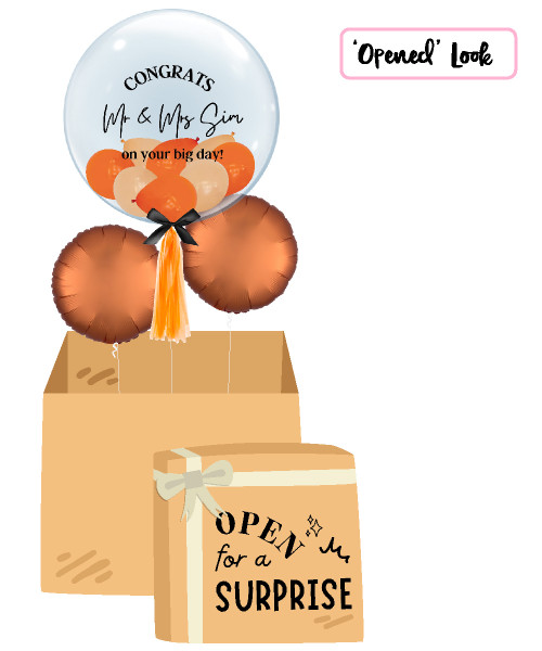 [Personalised Balloon Surprise Box] 24" Personalised Crystal Clear Transparent Balloon - Mini Fashion Balloons Filled