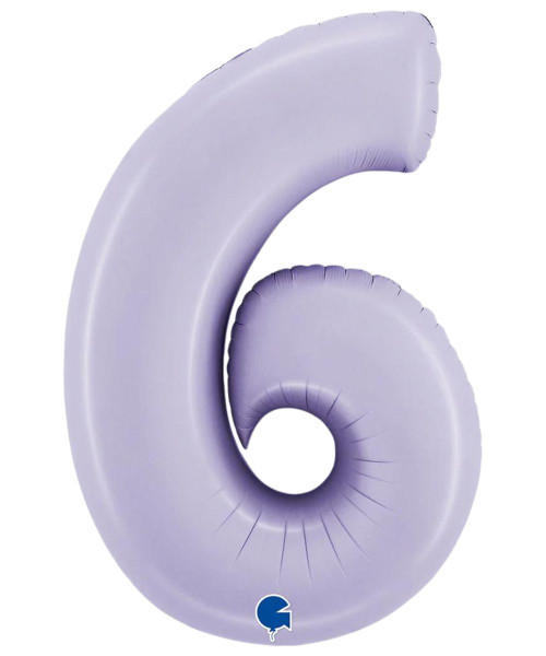  40" Giant Number Foil Balloon (Satin Lilac) - Number '6'
