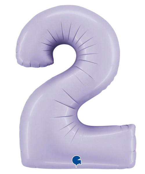  40" Giant Number Foil Balloon (Satin Lilac) - Number '2'