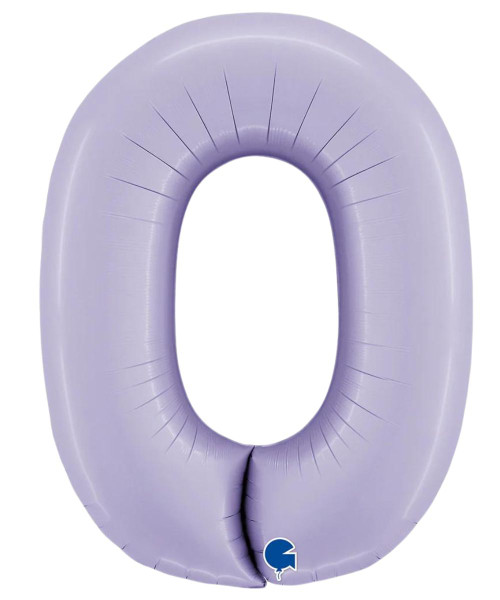  40" Giant Number Foil Balloon (Satin Lilac) - Number '0'