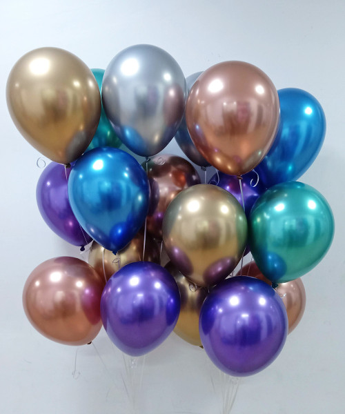 (Create Your Own Helium Balloon Cluster) 12" Rainbow Latex Balloons