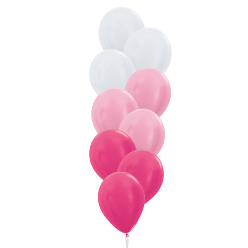 (Create Your Own Helium Balloons Cluster) 12" Ombre Balloons Cluster  - Metallic Colors