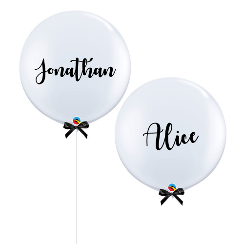 36" Jumbo Personalised Bride & Groom Name Balloon Set