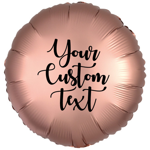 17" Personalised Satin Luxe Round Foil Balloon - Rose Copper