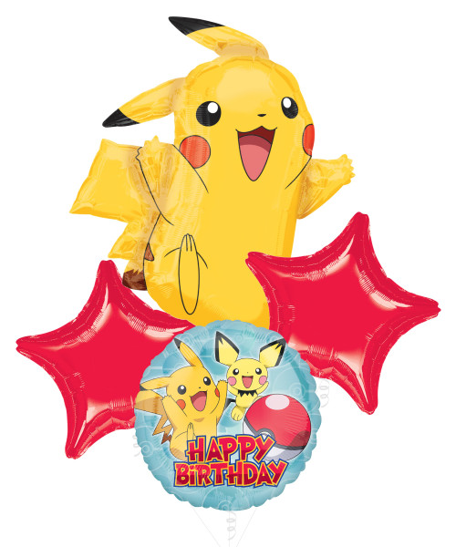  Pikachu Pokemon Happy Birthday Balloons Bouquet