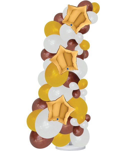(Create Your Own Colors) Standing Organic Balloons Arch 2m - Star of the Universe

Color Combination: Star Foil Metallic Shiny Gold, Fashion White, Fashion Chocolate, Fashion Mustard