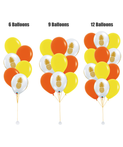 12'' Transparent Pineapple Balloon Cluster - Fashion Color