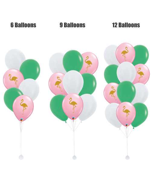 (Create Your Own Helium Balloon Cluster) 12" Pink Flamingo Balloons Cluster - Fashion Color