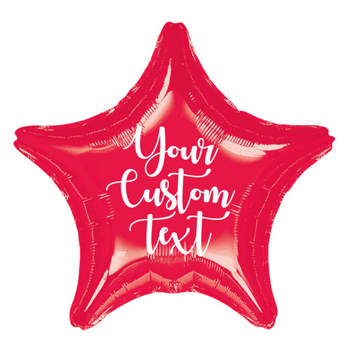 19" Personalised Star Foil Balloon - Metallic Red 