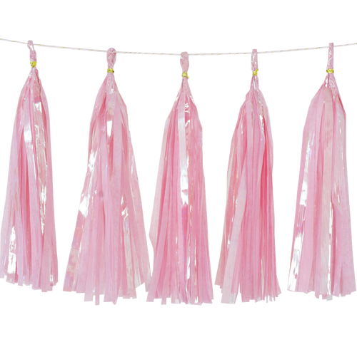 Holographic Candy Tassel Garlands DIY Kit (5 Tassels) - All Candy Pink