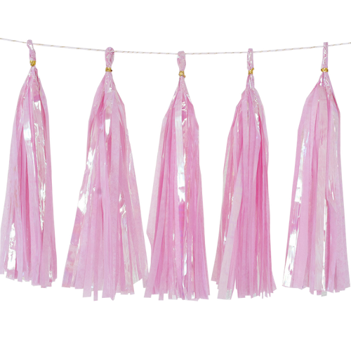Holographic Candy Tassel Garlands DIY Kit (5 Tassels) - All Sweet Pink