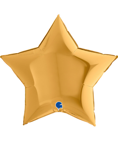 36" Giant Star Foil Balloon - Metallic Shiny Gold