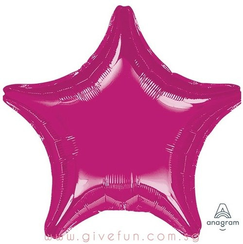 32" Giant Star Foil Balloon - Metallic Fuchsia