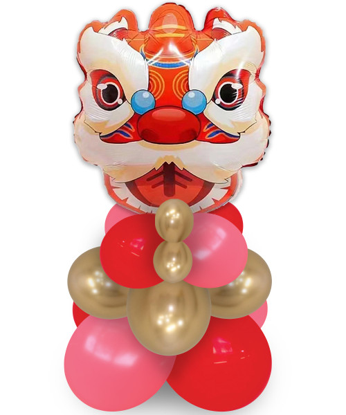 [CNY 2026] Happy Chinese New Year Lion Dance Reflex Balloons Stand