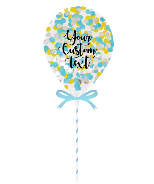 5" Personalised Mini Round Confetti (1cm) Balloon Pop (26 colors)