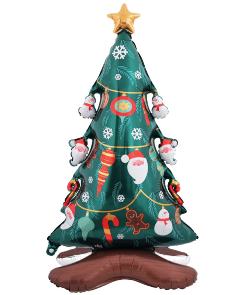[Merry Christmas 2025] Upright Standing Foil Balloon - Velvety Christmas Tree (59inch)