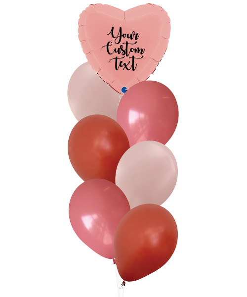 (Create Your Own Helium Balloons Cluster) Personalised You're Loved Balloons Cluster - Fashion Color

Colors: Fashion Rosewood, Fashion Pastel Dusk Rose, Fashion Terracotta & Macaron Matte Pink Heart