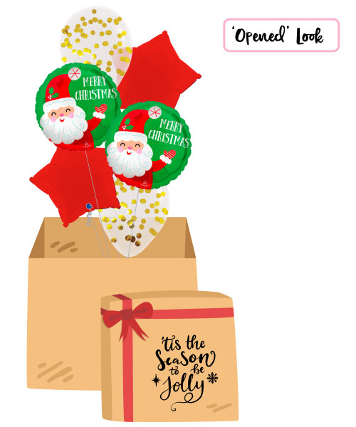 [Merry Christmas 2025] Smiley Satin Santa Christmas Balloons Surprise Box