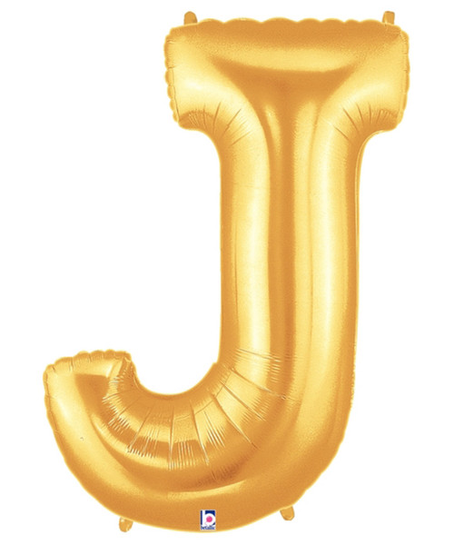 40" Giant Alphabet Foil Balloon (Gold) - Letter 'J'