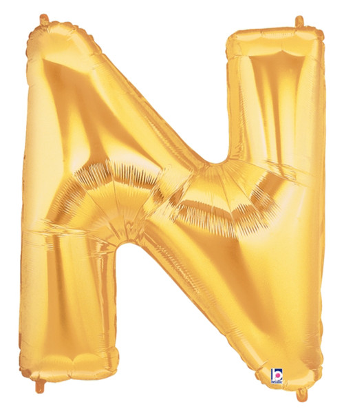 40" Giant Alphabet Foil Balloon (Gold) - Letter 'N'