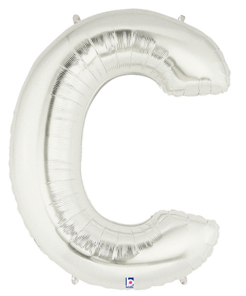 40" Giant Alphabet Foil Balloon (Silver) - Letter 'C'