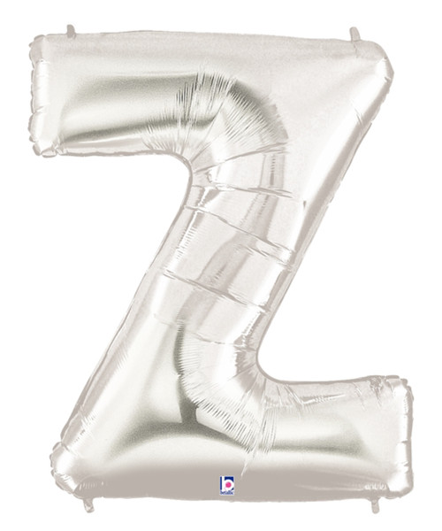 40" Giant Alphabet Foil Balloon (Silver) - Letter 'Z'