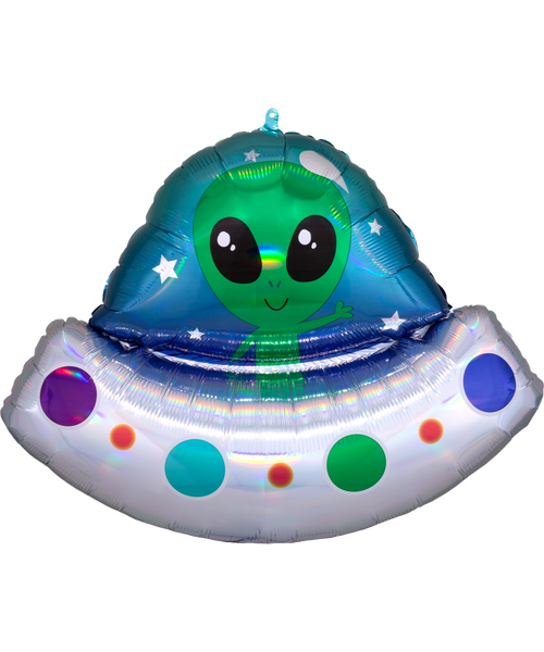 [Astronaut/Space] Iridescent Alien Space Ship Foil Balloon (28inch)