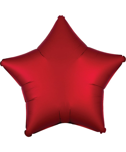 19" Star Foil Balloon - Satin Luxe Sangria Red