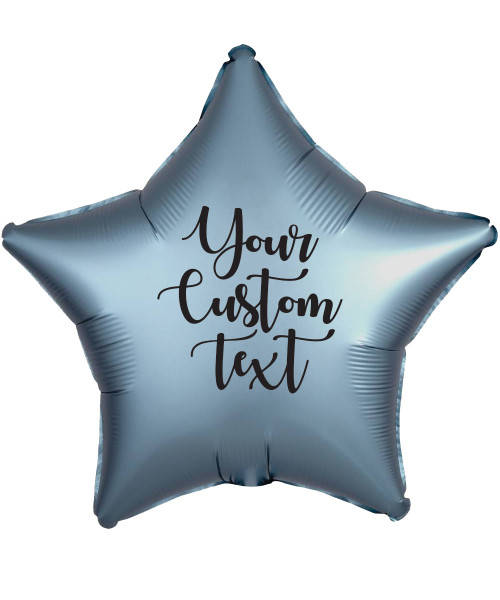 19" Personalised Star Foil Balloon - Satin Luxe Steel Blue