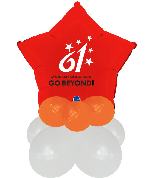 [National Day 2026] 18" Personalised Red Star Foil Display Delight - NDP 61