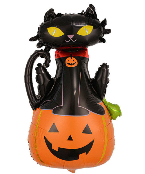 [Frightfully Fun Halloween] Pumpkin Cat Foil Balloon (38inch)